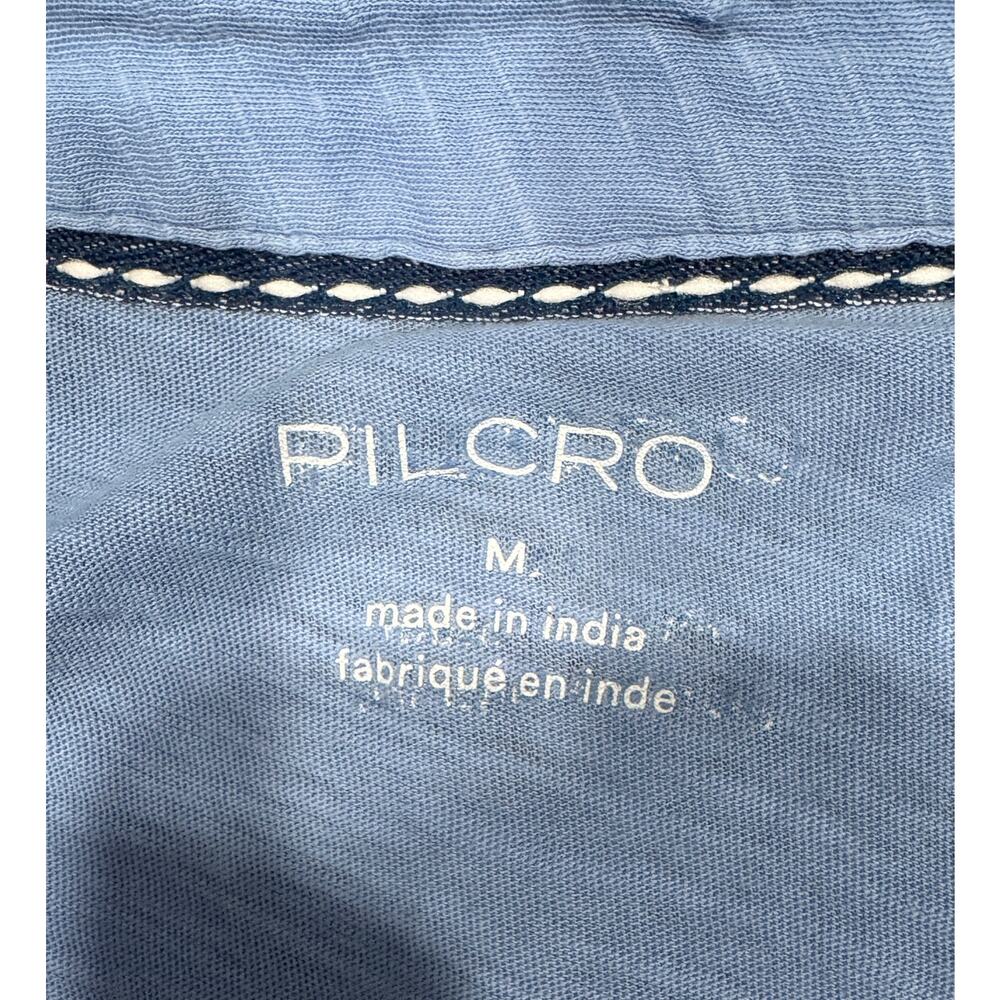 PILCRO Anthropologie SS Button Cotton Peplum Shirt Blouse Size M - Picture 3 of 3